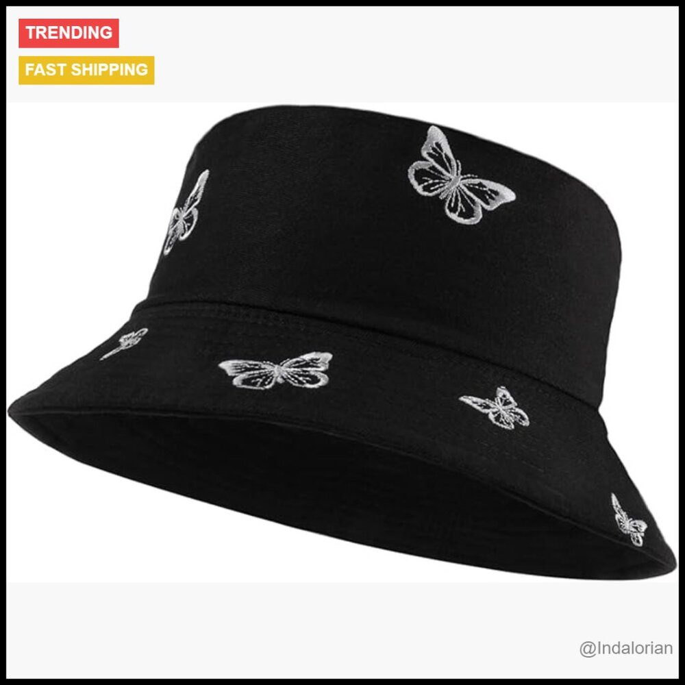 Reversible Bucket Hat Packable Foldable Cotton Ca… - image 1